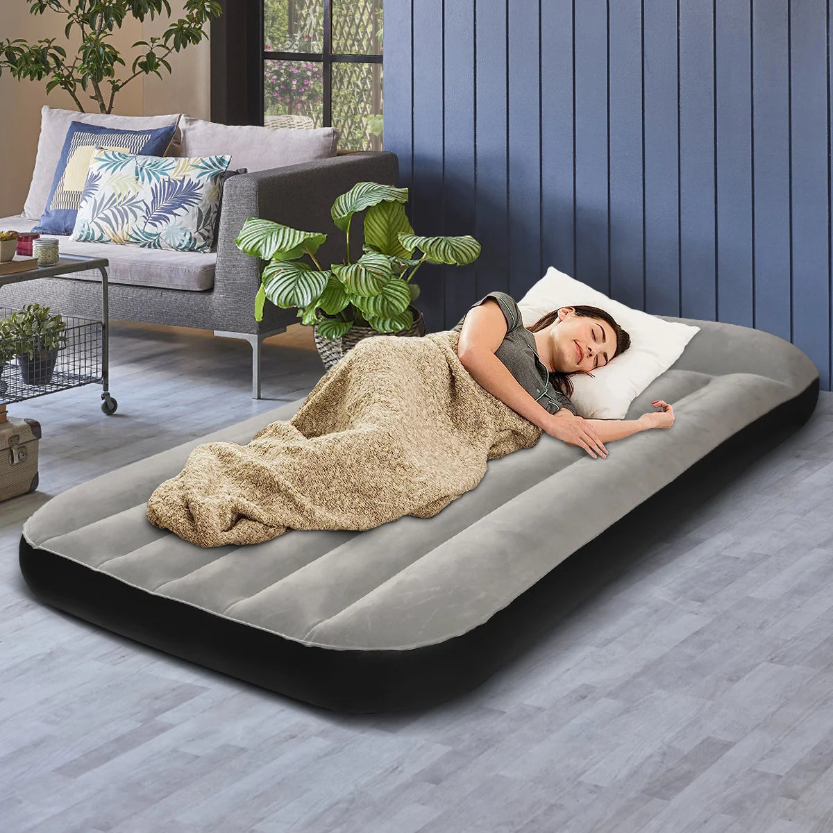 Air Mattress Inflatable Camping Air Bed with Build-in Pillow for Family, Camping and Travel, Waterproof and Comfortable