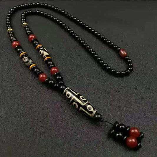 Healing Jewelry Natural Tibetan Dzi Agates Pendant Necklace Nine Eyes Guanyin Ruyi Dragon Agat Stone Necklace for Women Men