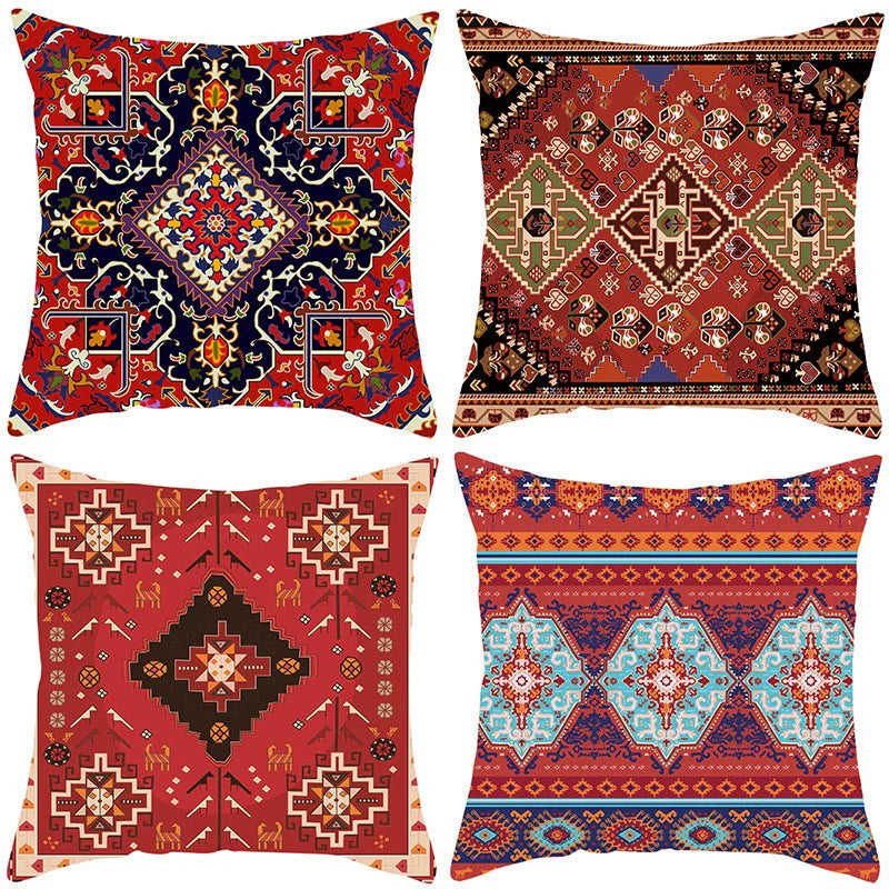Retro Bohemi Dutch Velvet Square Pillow Cover Cushion Car Sofa Bed Sleeping Throw Pillow Customization