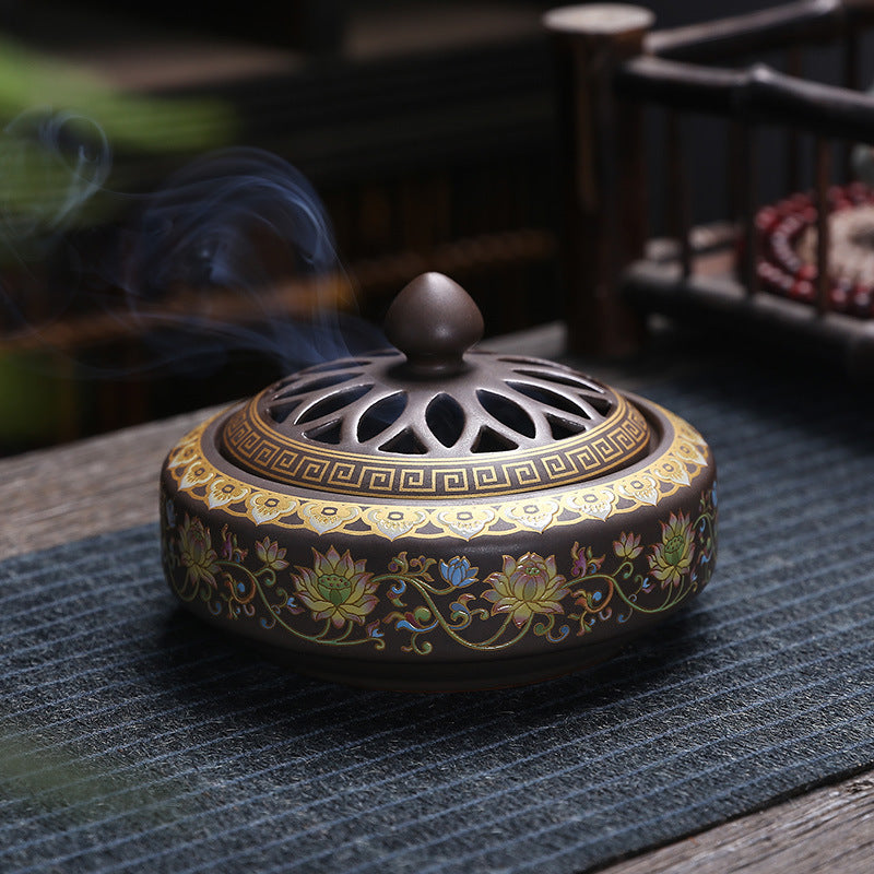 Antique Cloisonne Incense Burner Handicraft Ornament Creative Home Indoor Incense Enamel Color Burner