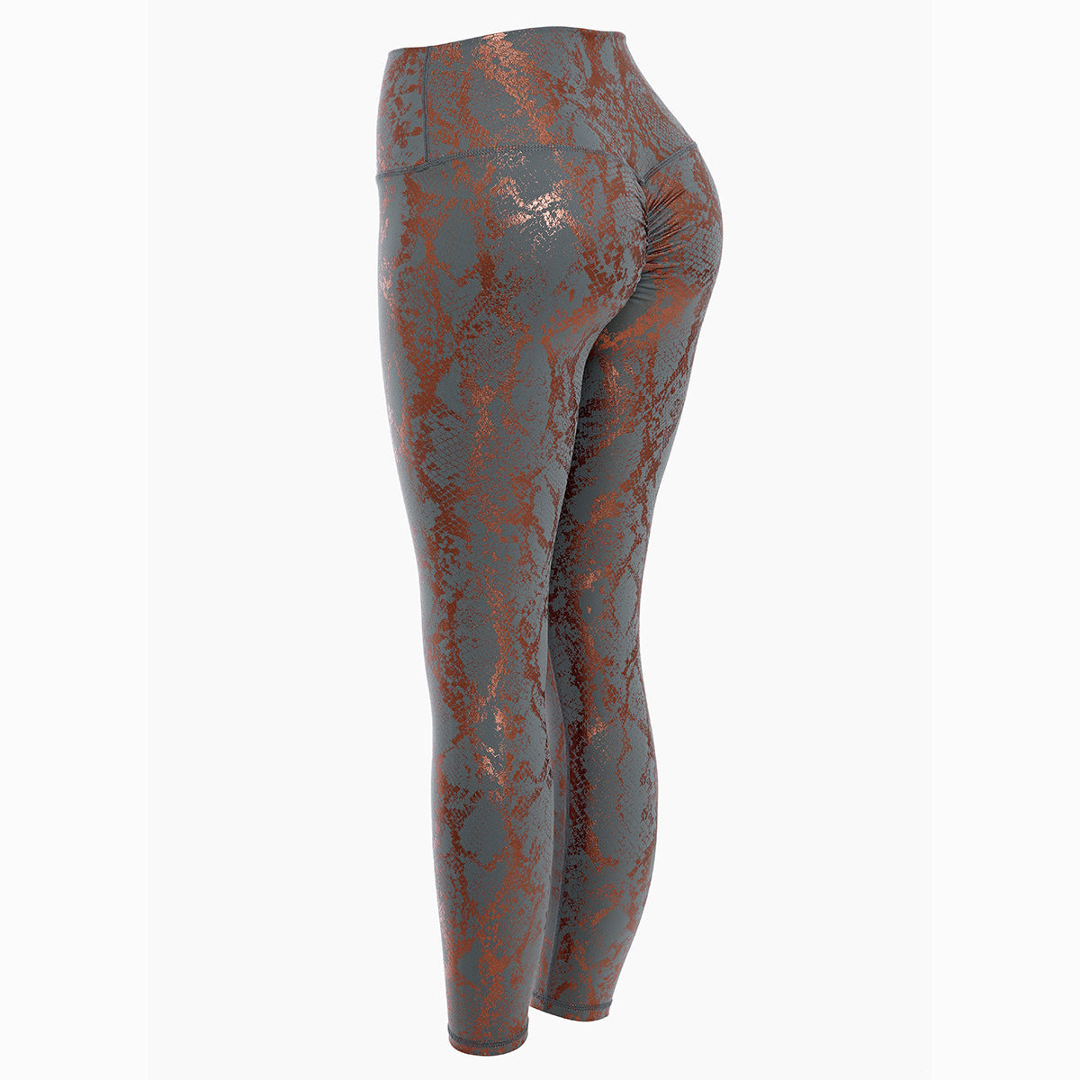 Tight Elastic Hot Stamping Yoga Pants with Patterned Peach Buttocks Fitness Pants, High Waisted Slimming Sports Pants