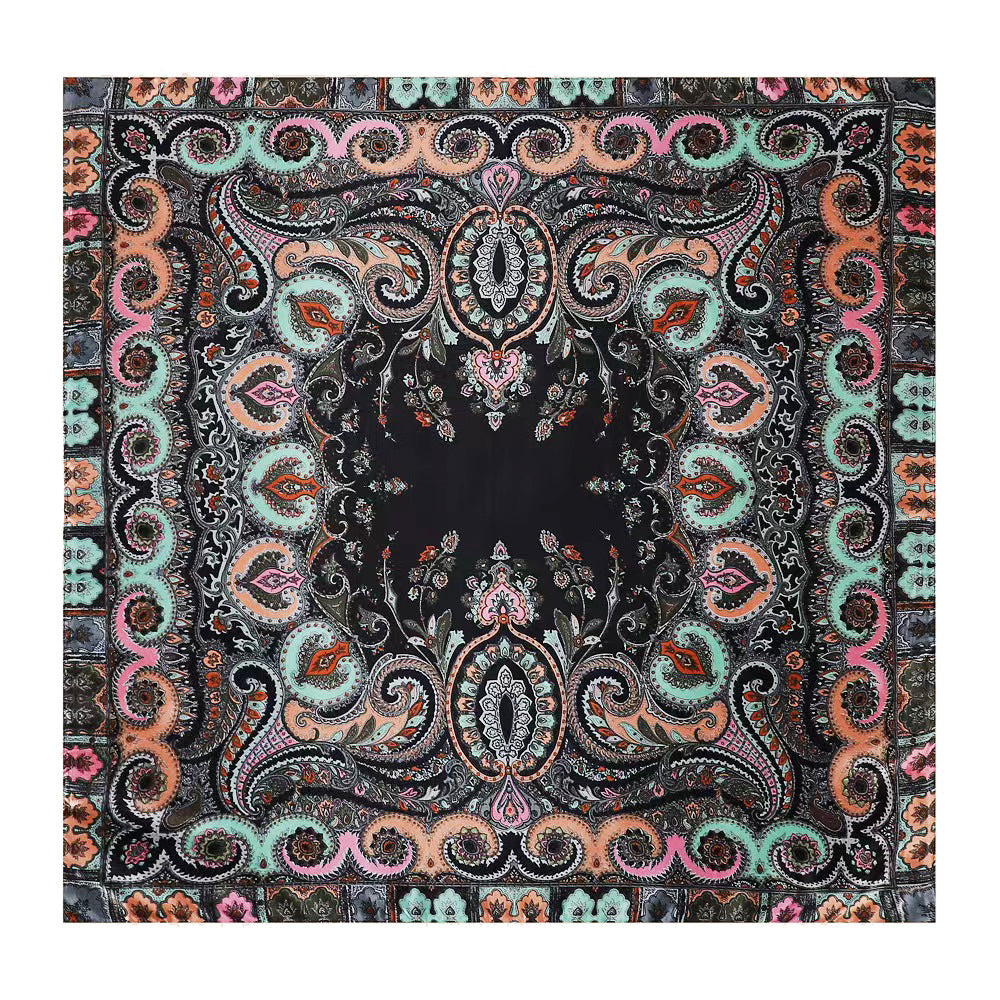 New Square Scarf Women's Scarf Ethnic Style Shawl Cashew Fruit Pattern Retro Headband