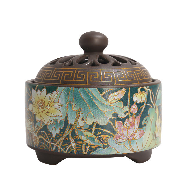 Antique Cloisonne Incense Burner Handicraft Ornament Creative Home Indoor Incense Enamel Color Burner