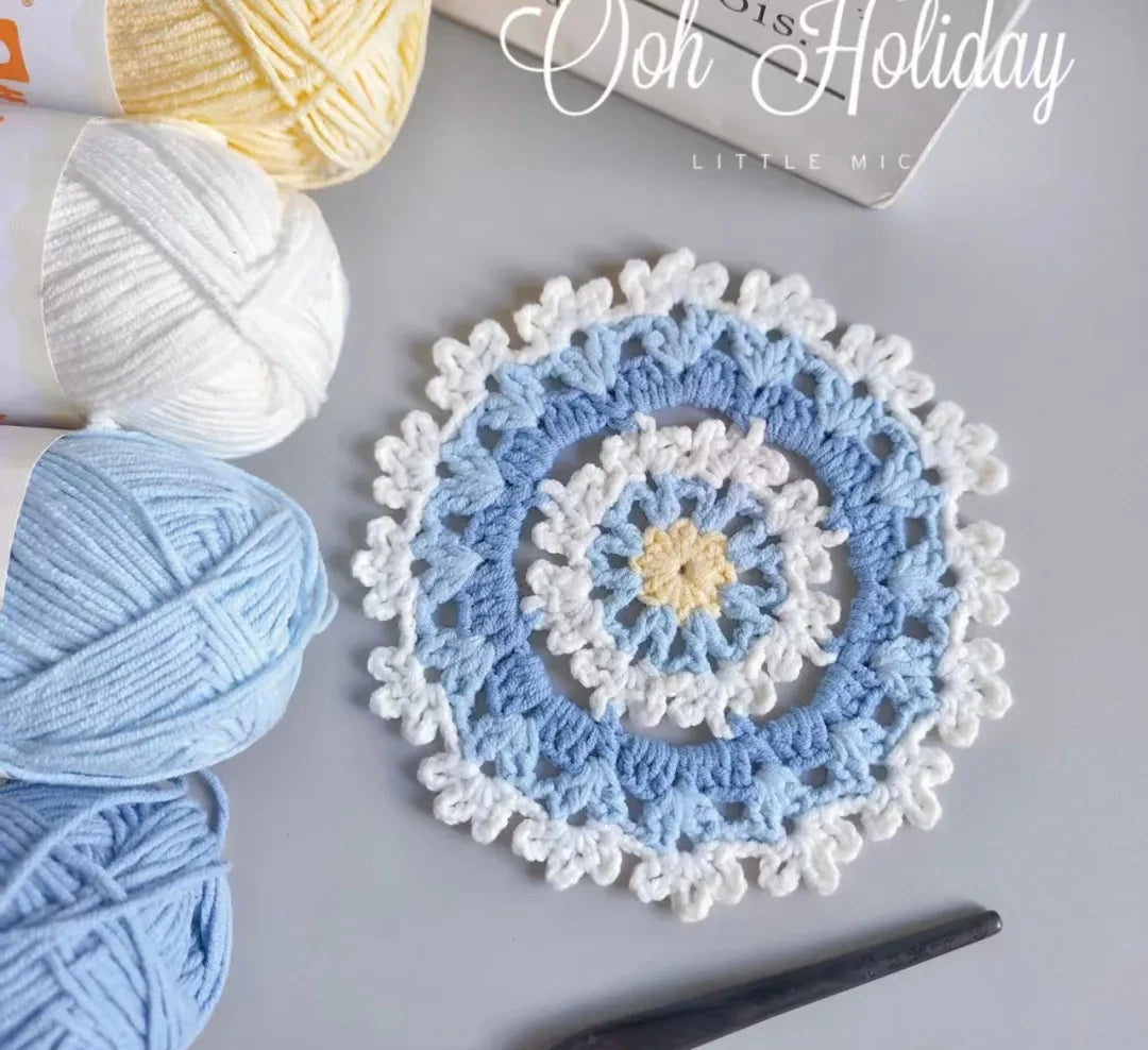 Hand-crocheted Small Daisy Coasters, Anti-scalding and Heat-insulating Cushions, Wool Coasters, Gifts for Girlfriends, Flower Slices in Large Quantities - emogogo