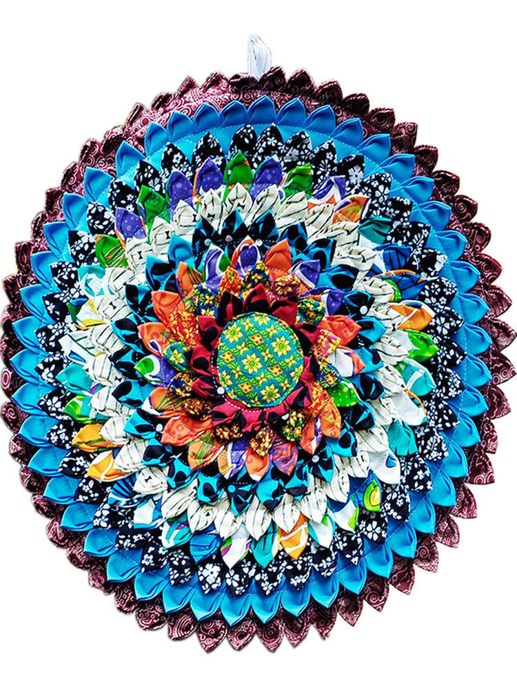 New Ethnic Style Handmade Round Fabric Seat Cushion Washable Cotton and Linen Tatami Mat Futon Splicing Garden Chair Cushion