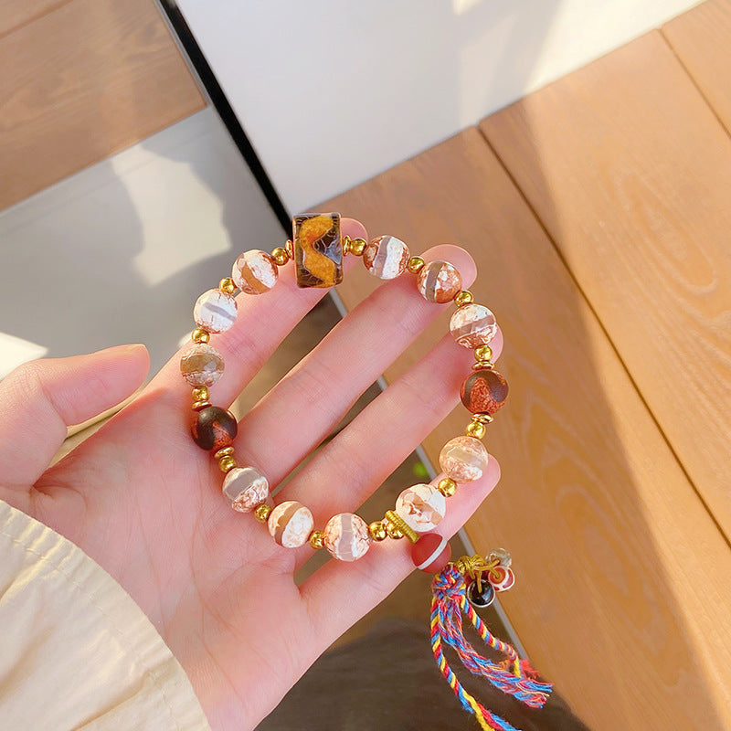 Tibetan Ethnic Style Agate Hand String Temple Cultural and Creative  Bracelet