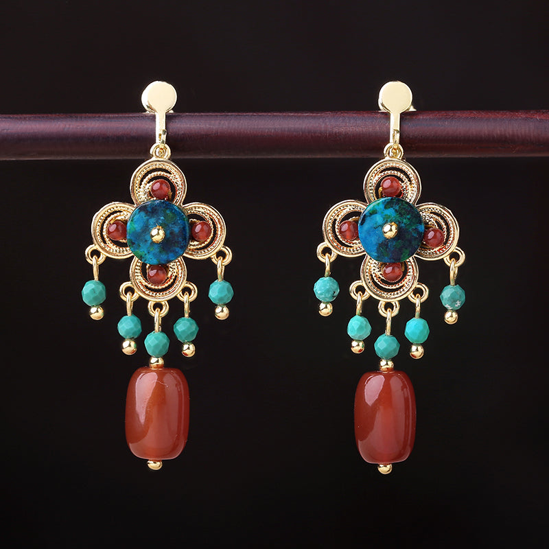 New Original Design Is Classic, Fashionable, Red, Exquisite, Elegant Earrings, Slimming Earrings, and Ear Clips for Women