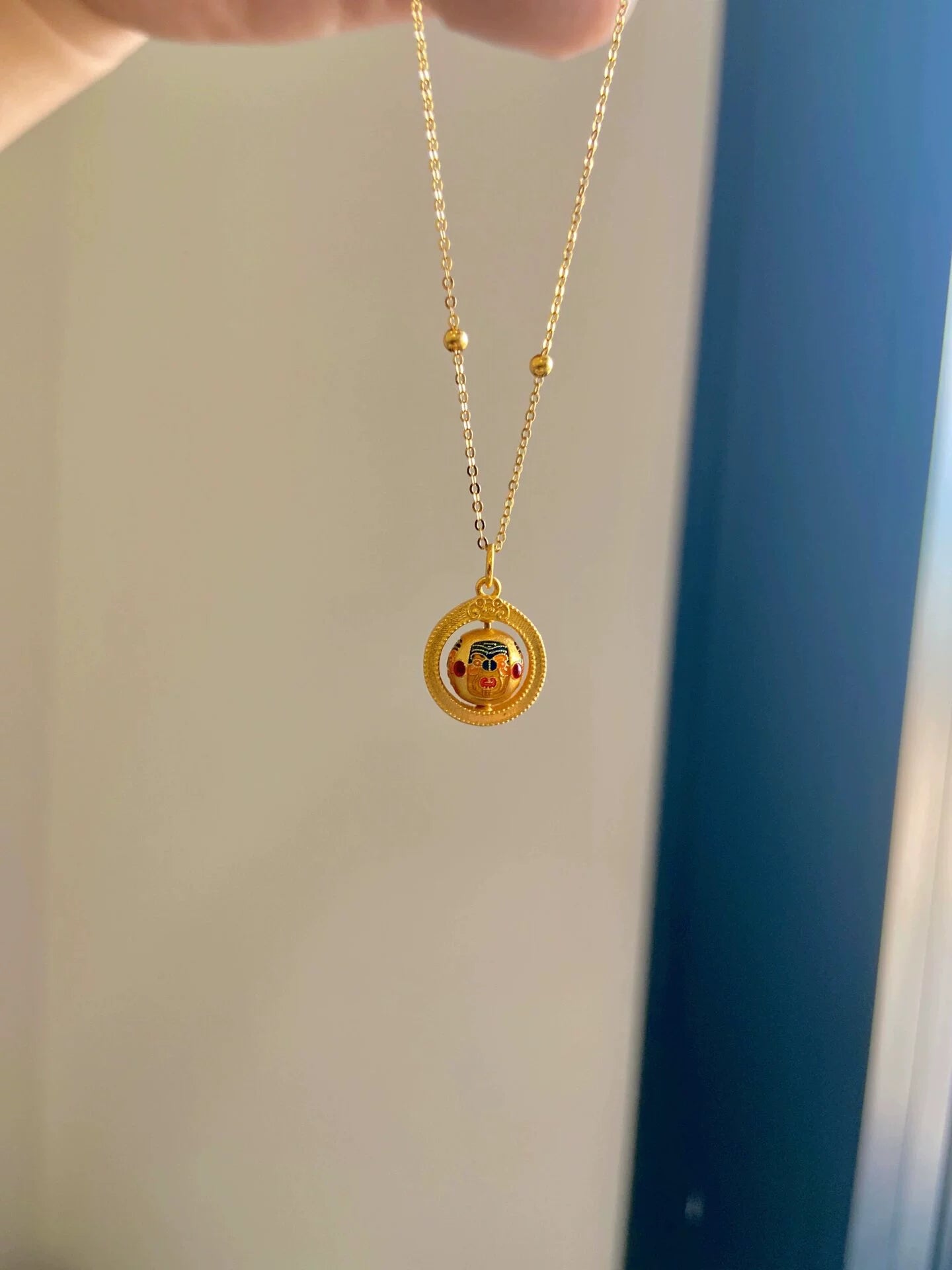 Zakiram Pendant, Collarbone Chain, Tibetan God of Wealth, National Style Woman Necklace Bracelet