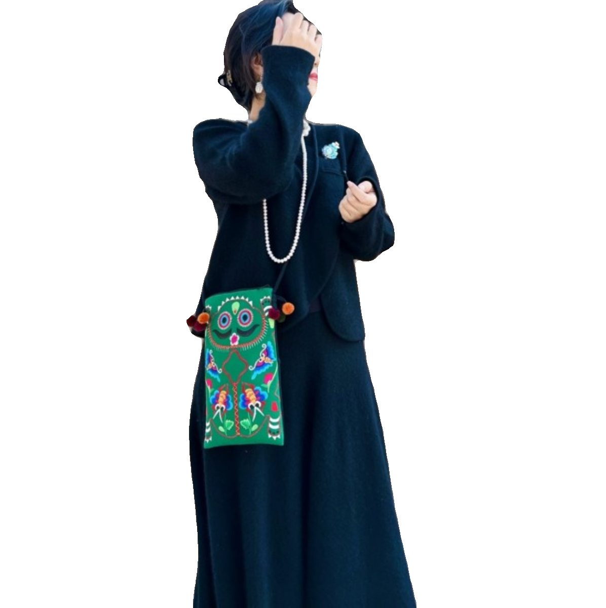 Original Design Ethnic Style Embroidered Bags, Change Bags, Mobile Phone Bags, Diagonal Hanging Bags