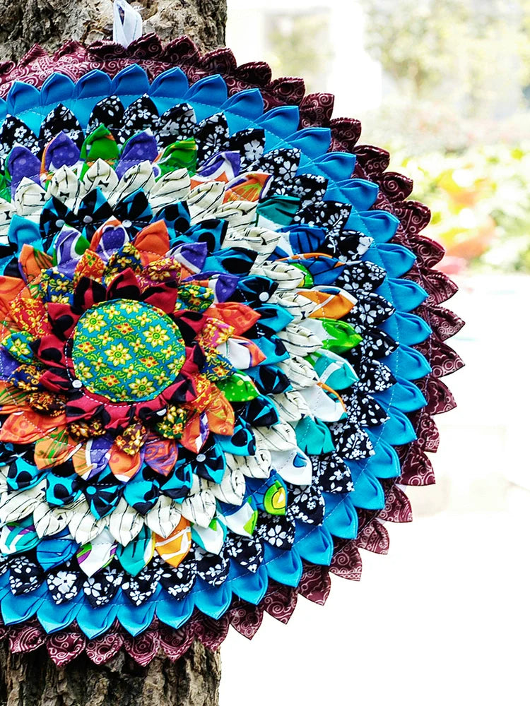 New Ethnic Style Handmade Round Fabric Seat Cushion Washable Cotton and Linen Tatami Mat Futon Splicing Garden Chair Cushion