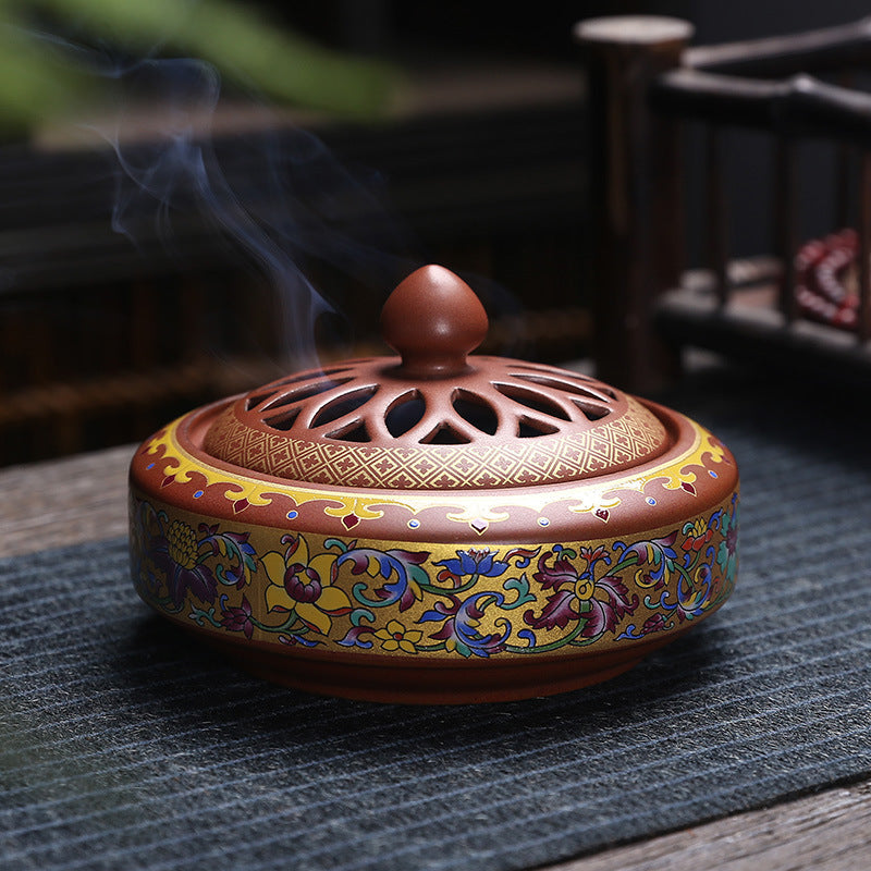 Antique Cloisonne Incense Burner Handicraft Ornament Creative Home Indoor Incense Enamel Color Burner