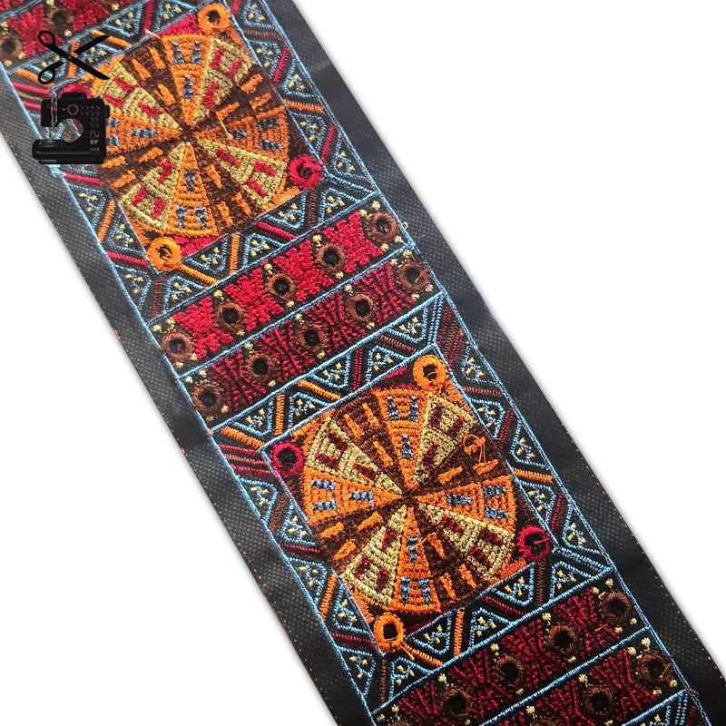 Ethnic Style Retro Embroidery Lace Color Embroidery Wide Webbing, Handmade DIY Minority Clothing Accessories