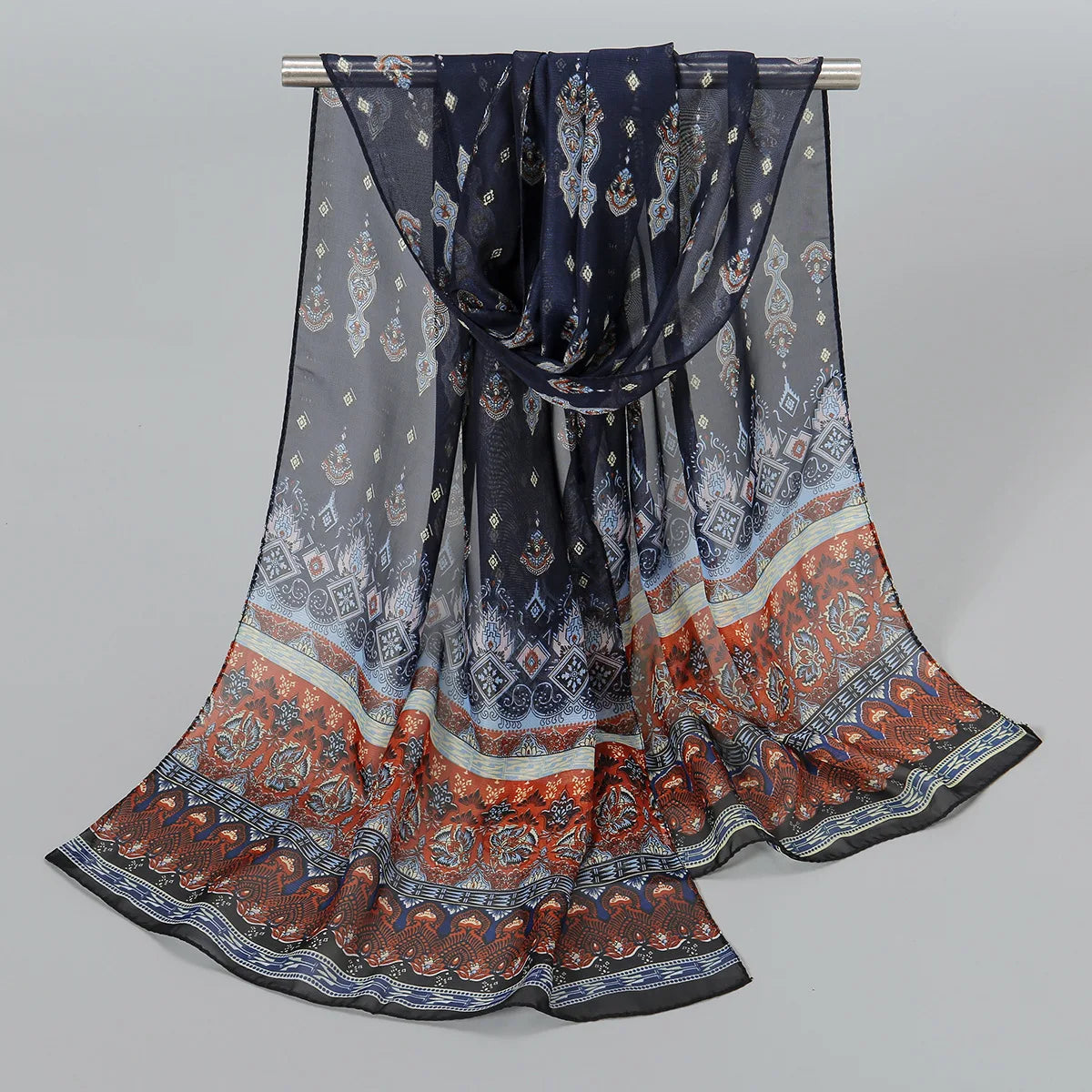 Ethnic New Chiffon Scarf For Women Summer Print Thin Sunscreen Scarves Soft Shawl Foulard Viscose Autumn Female Wrap Shawls
