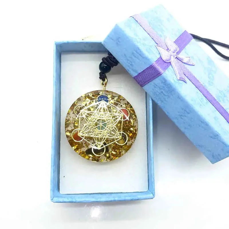 Orgonite Energy Pendant Green Malachite Tree of Life Orgone Chakra Healing Necklace Gift Package