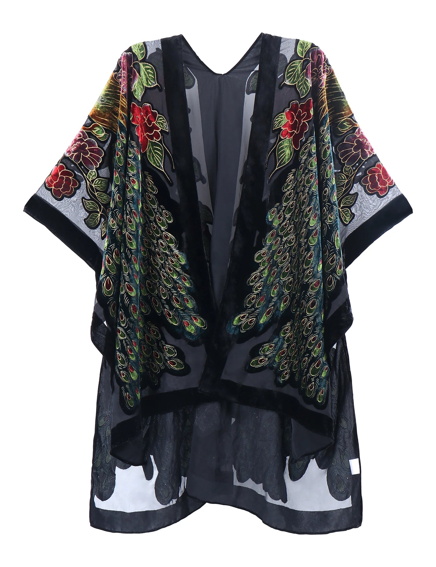 WeHello Bohemian burnt plush kimono Women's long Purple Tassel Beach Cover-up Holiday Casual Cardigan Shawl JYPF-20