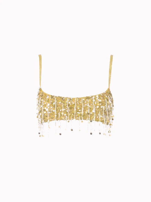 Sexy Sequin Tassels Beach Outfits Women Shiny Fashion Bikinis Sets Female 2025 Summer Holiday High Street Raves Sets 2 Pieces