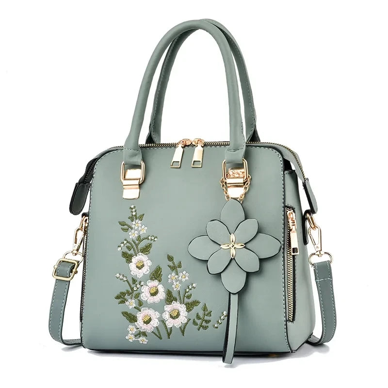 Luxury Embroidery Handbag For Women PU Leather Tassel Crossbody Bag Designer Handle Bag Brand Female Shoudler Bag bolso