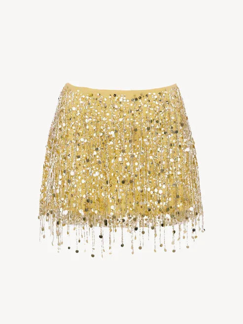 Sexy Sequin Tassels Beach Outfits Women Shiny Fashion Bikinis Sets Female 2025 Summer Holiday High Street Raves Sets 2 Pieces