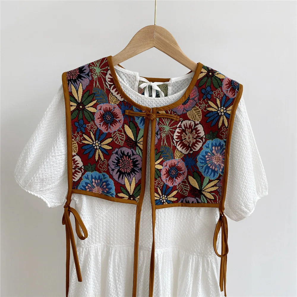 Vests Women Embroidery Lace-up Chic Vintage All-match Casual Korean Fashion Summer Classic Prevalent Waistcoat Harajuku Delicate