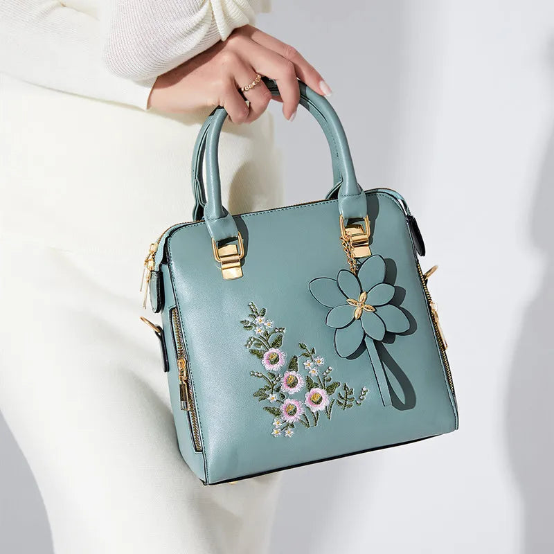 Luxury Embroidery Handbag For Women PU Leather Tassel Crossbody Bag Designer Handle Bag Brand Female Shoudler Bag bolso