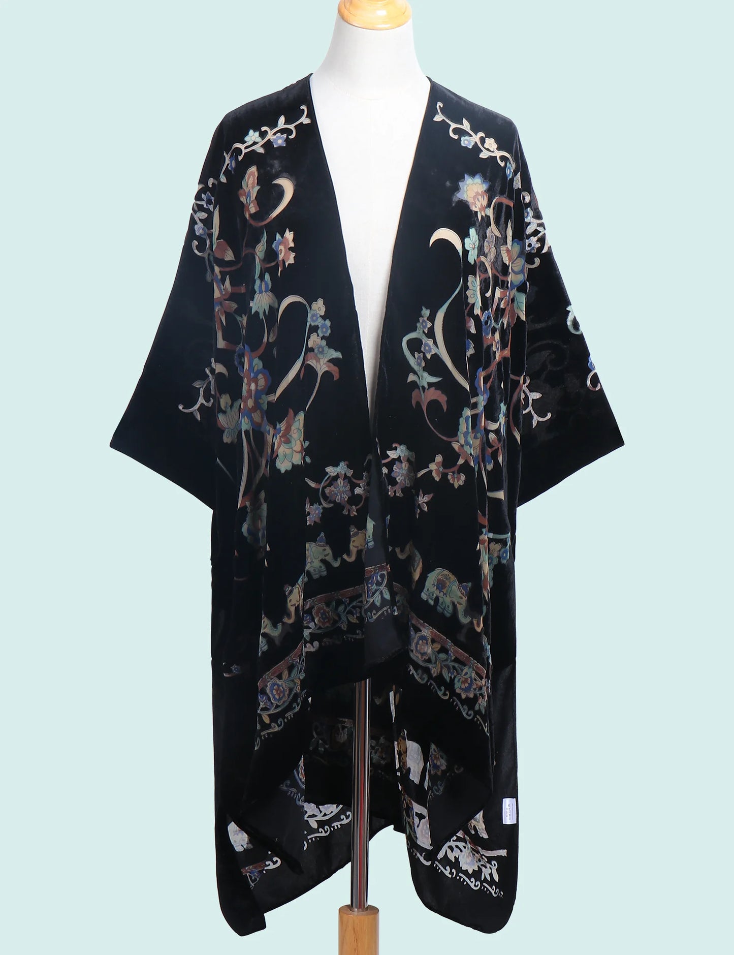 WeHello Bohemian burnt plush kimono Women's long Purple Tassel Beach Cover-up Holiday Casual Cardigan Shawl JYPF-20