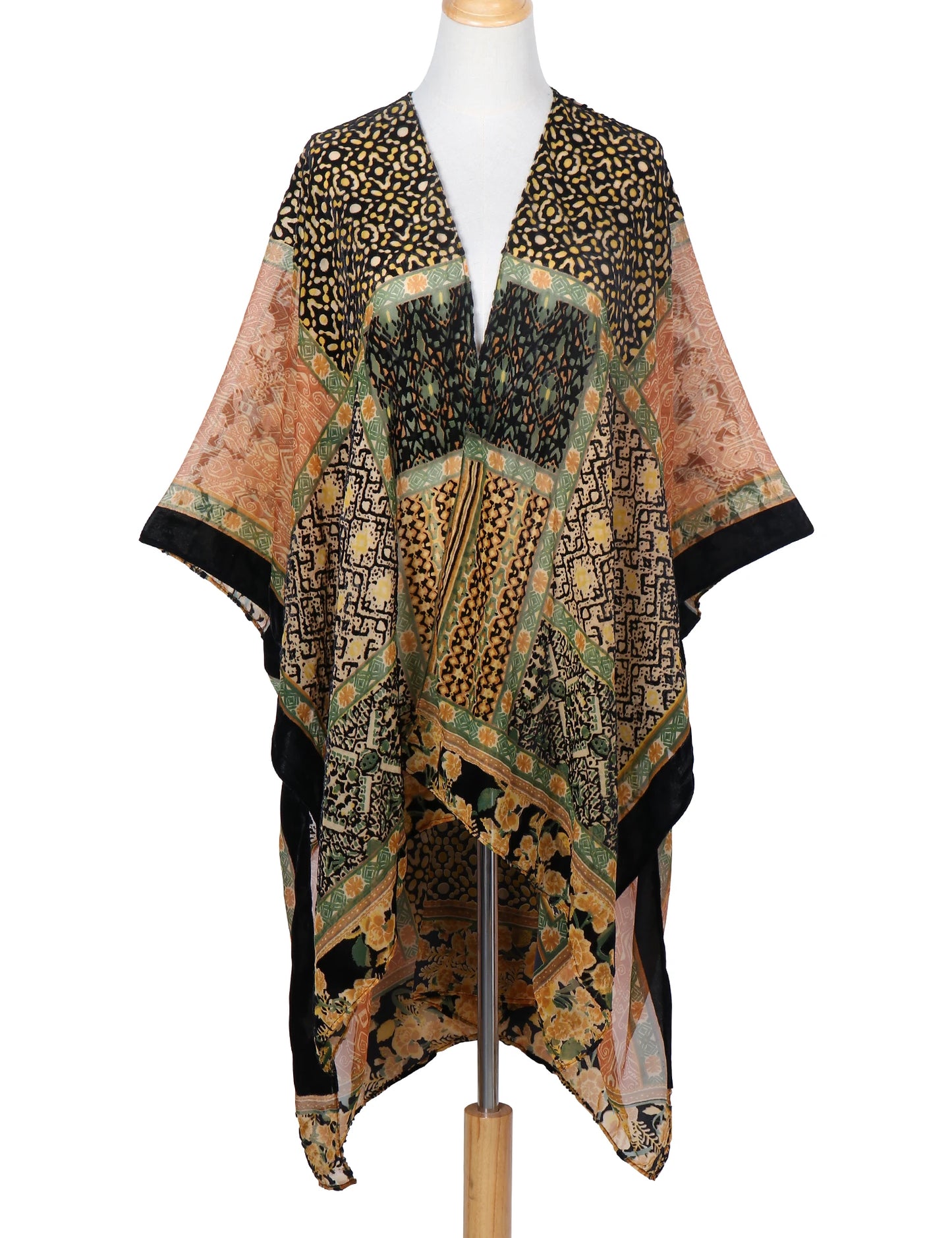 WeHello Bohemian burnt plush kimono Women's long Purple Tassel Beach Cover-up Holiday Casual Cardigan Shawl JYPF-20