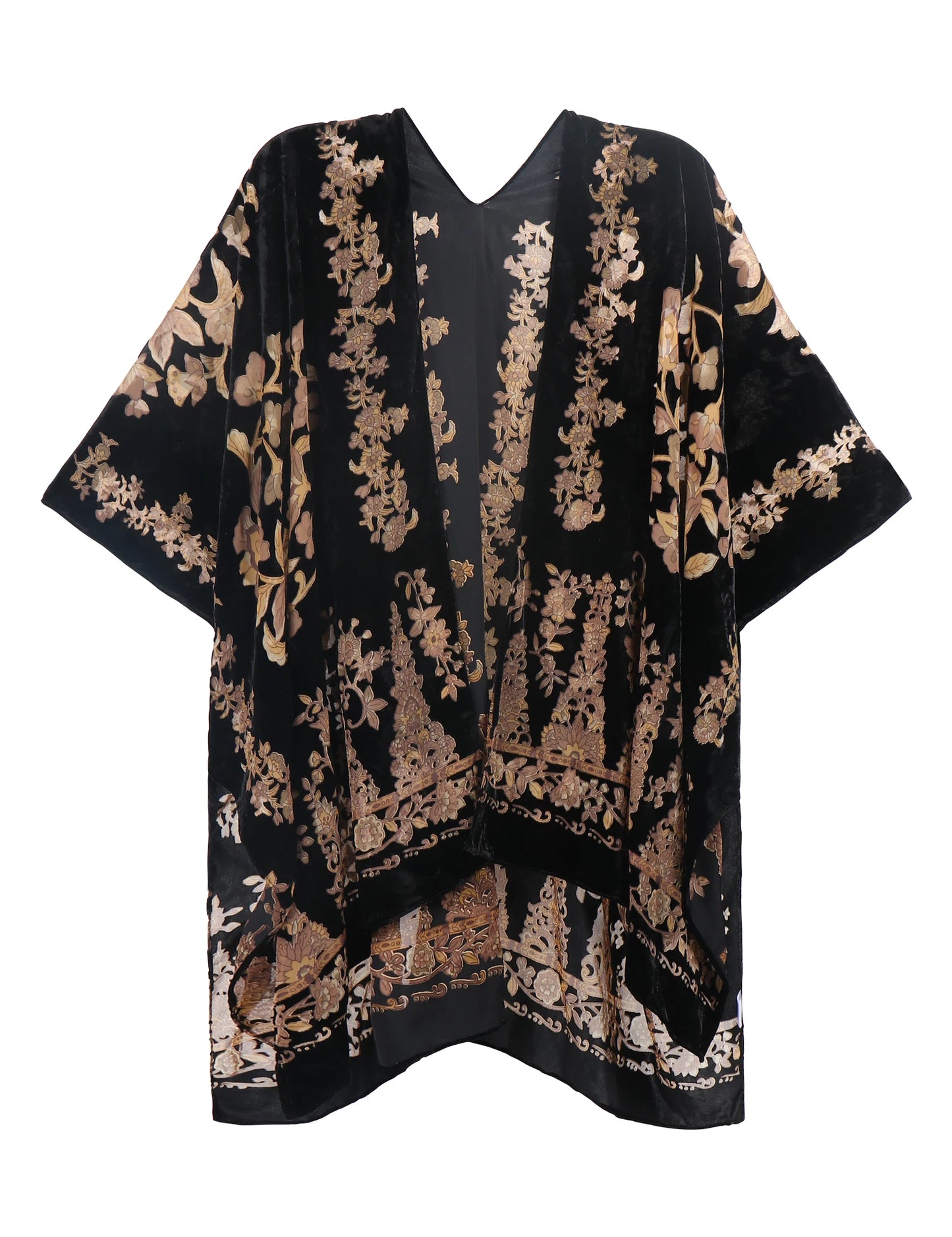 WeHello Bohemian burnt plush kimono Women's long Purple Tassel Beach Cover-up Holiday Casual Cardigan Shawl JYPF-20