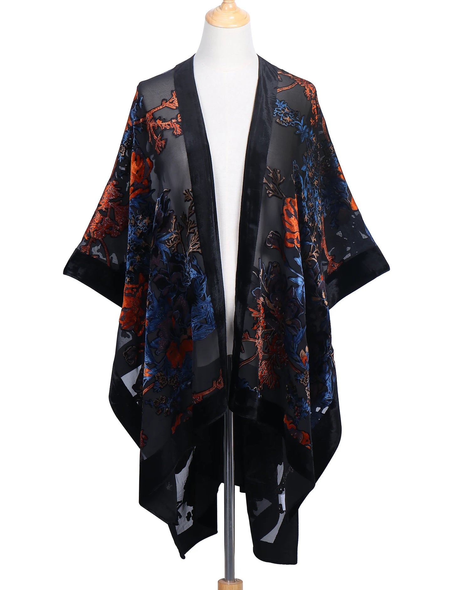 WeHello Bohemian burnt plush kimono Women's long Purple Tassel Beach Cover-up Holiday Casual Cardigan Shawl JYPF-20