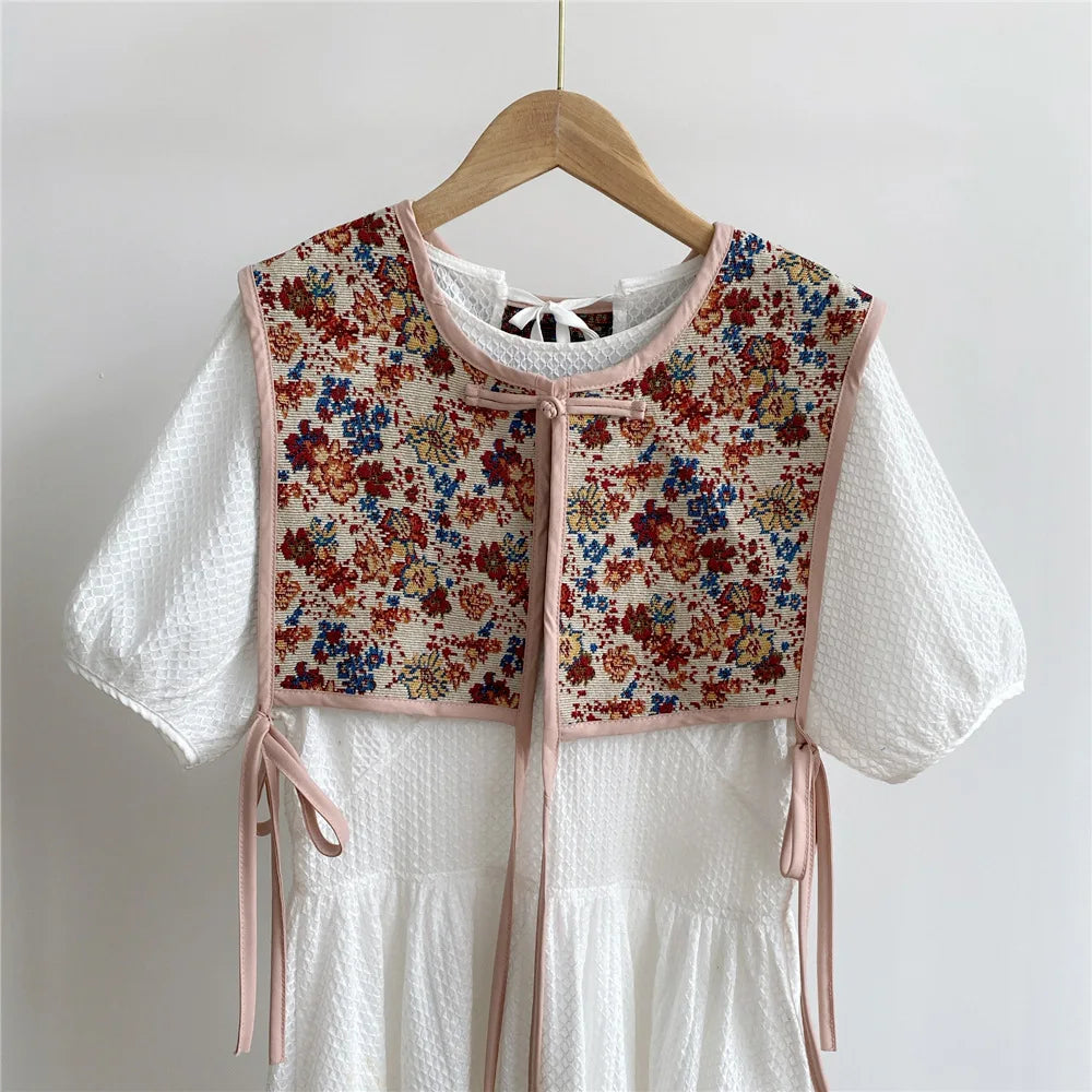Vests Women Embroidery Lace-up Chic Vintage All-match Casual Korean Fashion Summer Classic Prevalent Waistcoat Harajuku Delicate