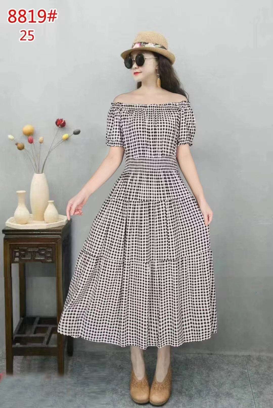 THHONE Vestidos Robe Maxi Long Dress Women Summer Indian Clothes Bohemian Cotton Linen Floral Short Sleeve Korean Style Casual