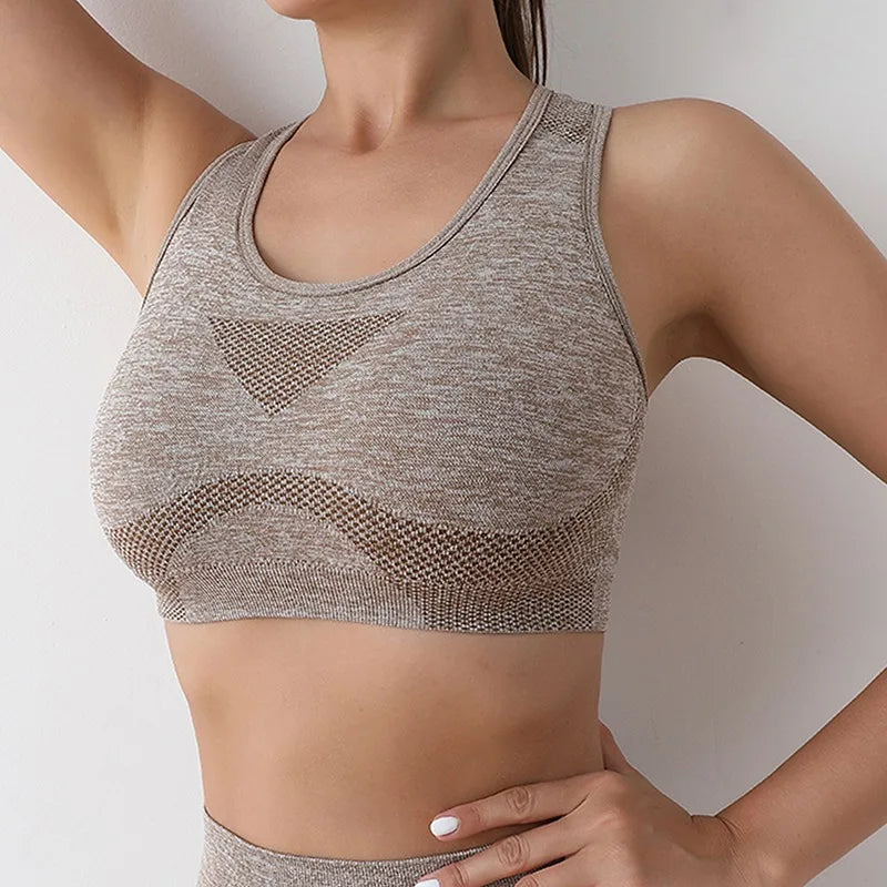 Women Sports Bra Top Push Up Fitness Yoga Bra Underwear Sport Tops For Women Breathable Running Vest Gym Wear - emogogo
