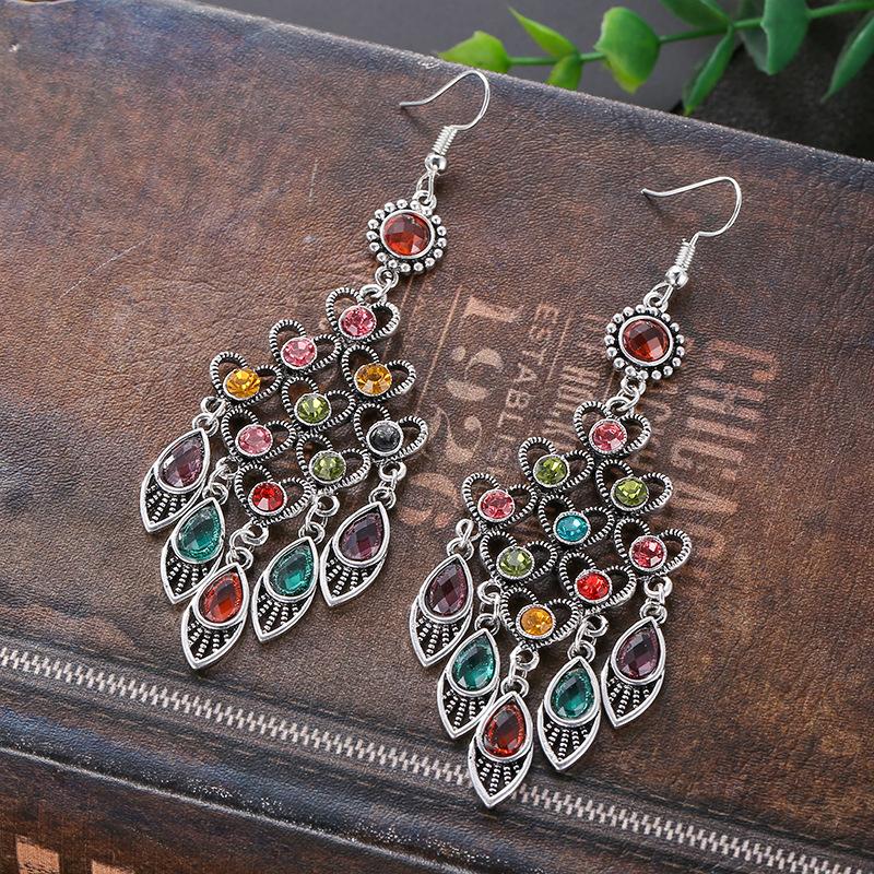 Retro Chinese Style Multi-layer with High-grade Earrings and National Peach Ornaments Earrings