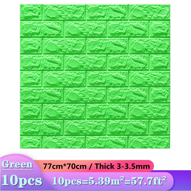 10pcs 3D Wall Sticker Imitation Brick Bedroom Decoration Waterproof Self Adhesive Wallpaper For Living Room Kitchen TV Backdrop