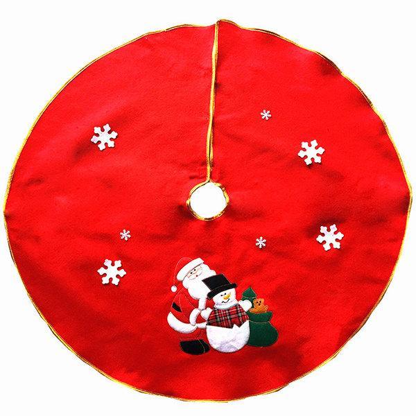 Christmas Santa Claus Tree Skirt Embroidery Decoration Ornaments Xmas Tree Apron