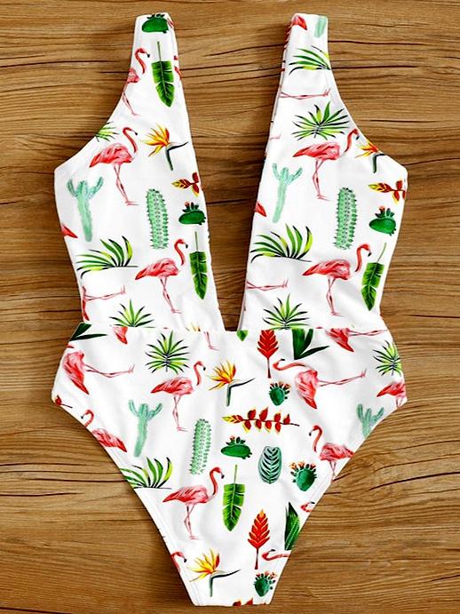 White Bikini Fresh Split One Piece Swimsuit