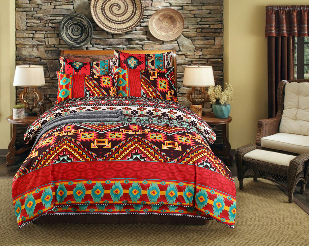 Hot Bohemian Four-piece Set New National Style Size Bedding.