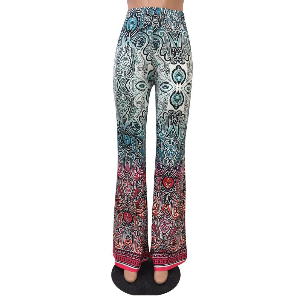 Fashion Pattern Printed Women's Bootcut Pants