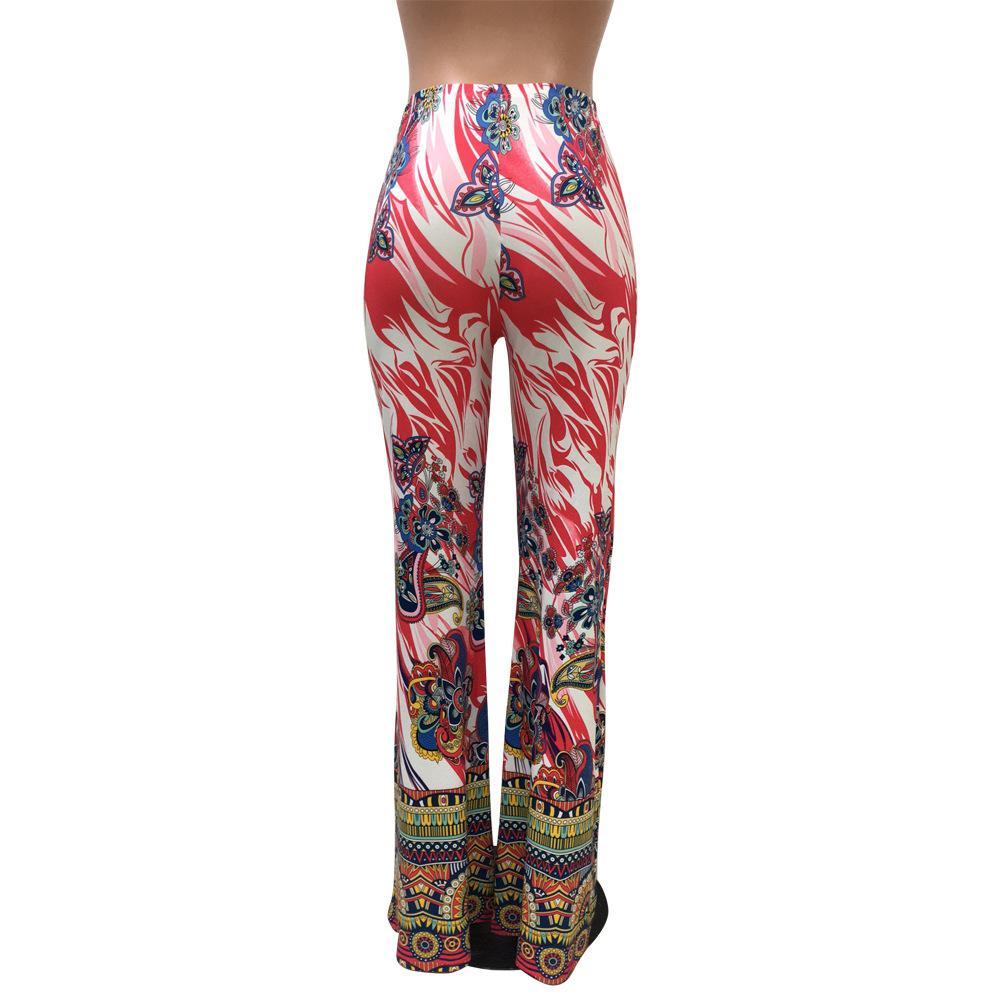 Fashion Pattern Printed Women's Bootcut Pants