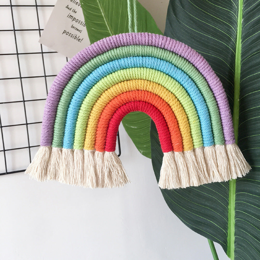 Home children's room decorative pendant woven rainbow pendant wall Pendant