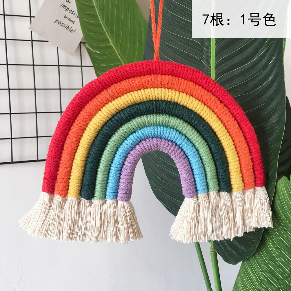 Home children's room decorative pendant woven rainbow pendant wall Pendant