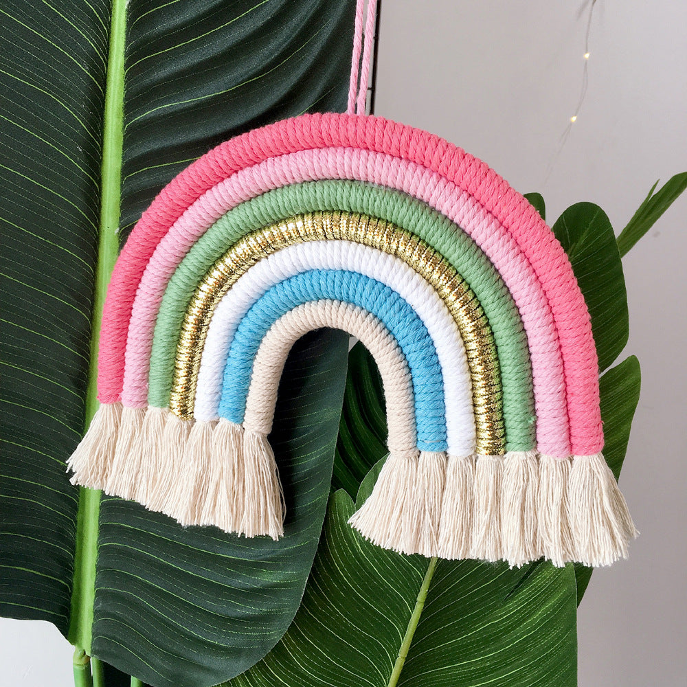 Home children's room decorative pendant woven rainbow pendant wall Pendant