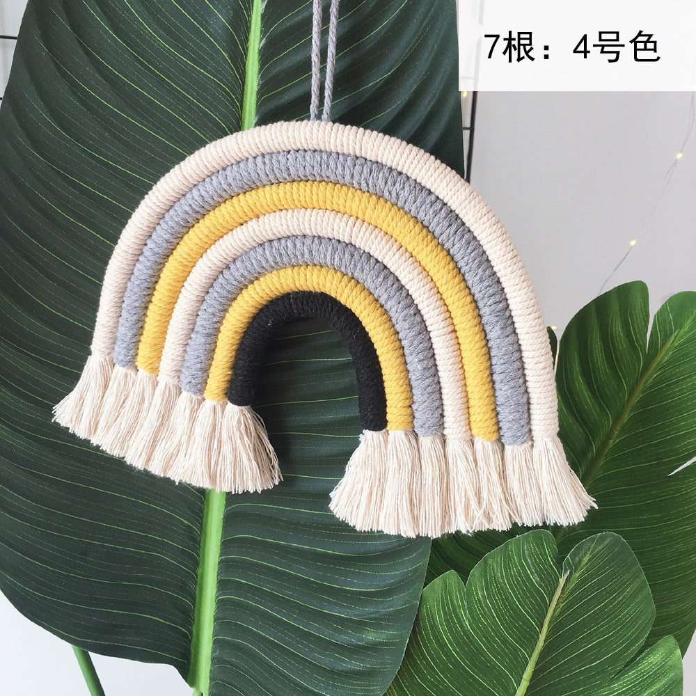 Home children's room decorative pendant woven rainbow pendant wall Pendant