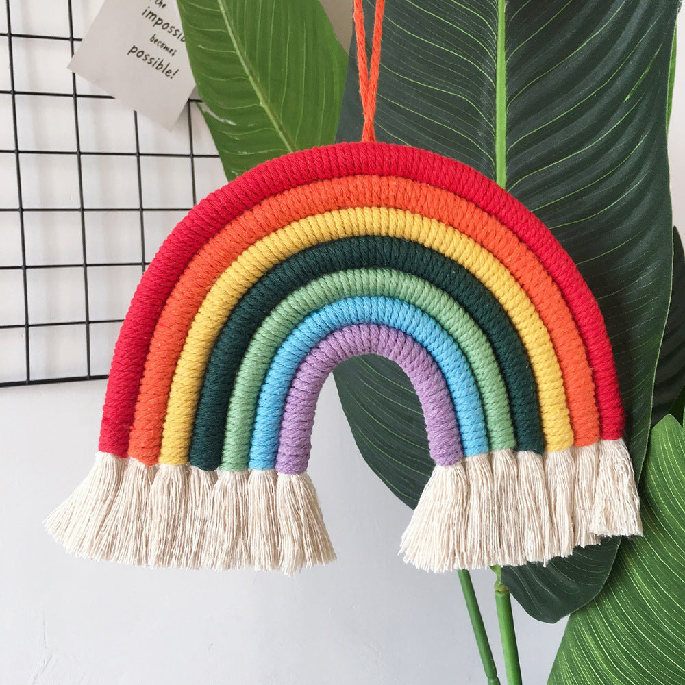Home children's room decorative pendant woven rainbow pendant wall Pendant