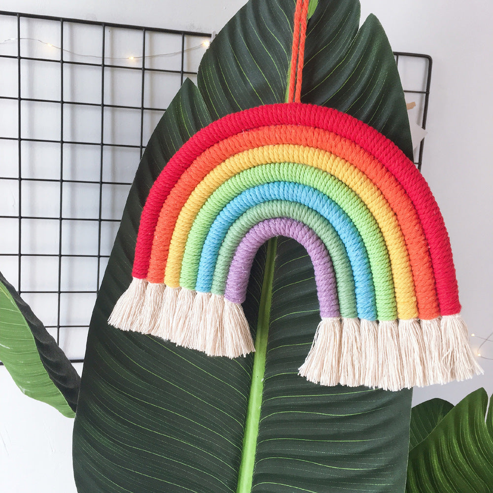 Home children's room decorative pendant woven rainbow pendant wall Pendant