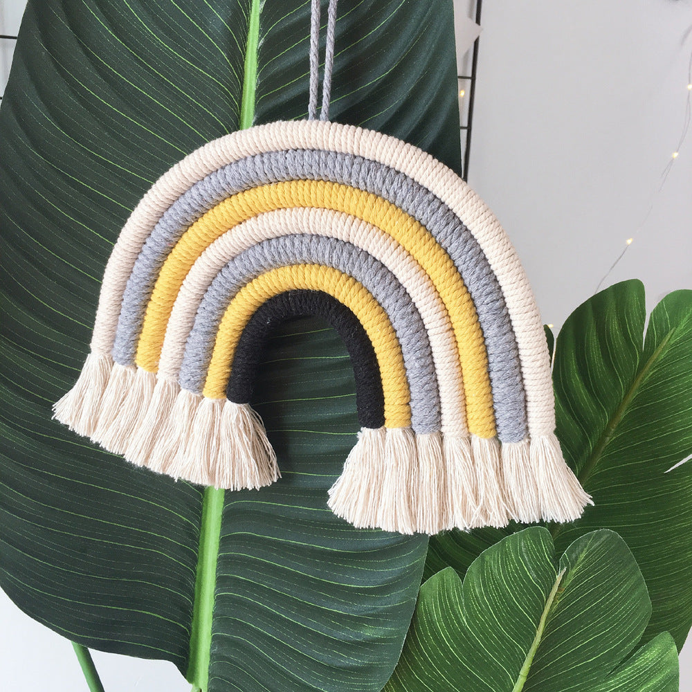 Home children's room decorative pendant woven rainbow pendant wall Pendant