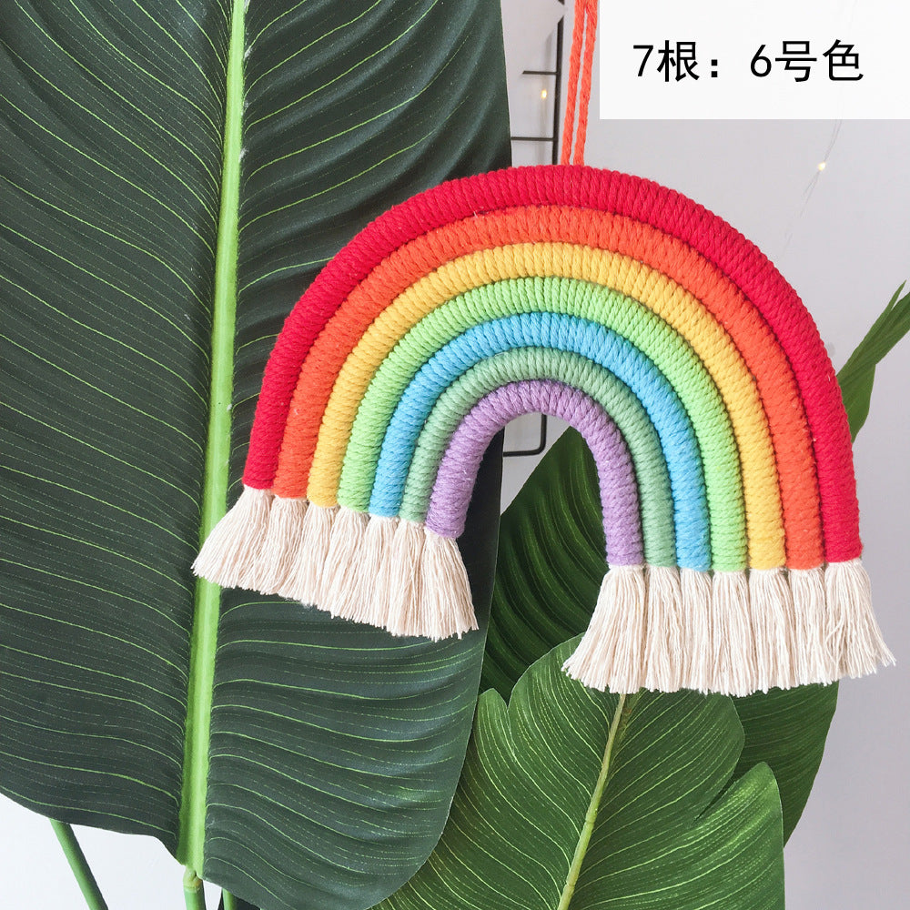 Home children's room decorative pendant woven rainbow pendant wall Pendant