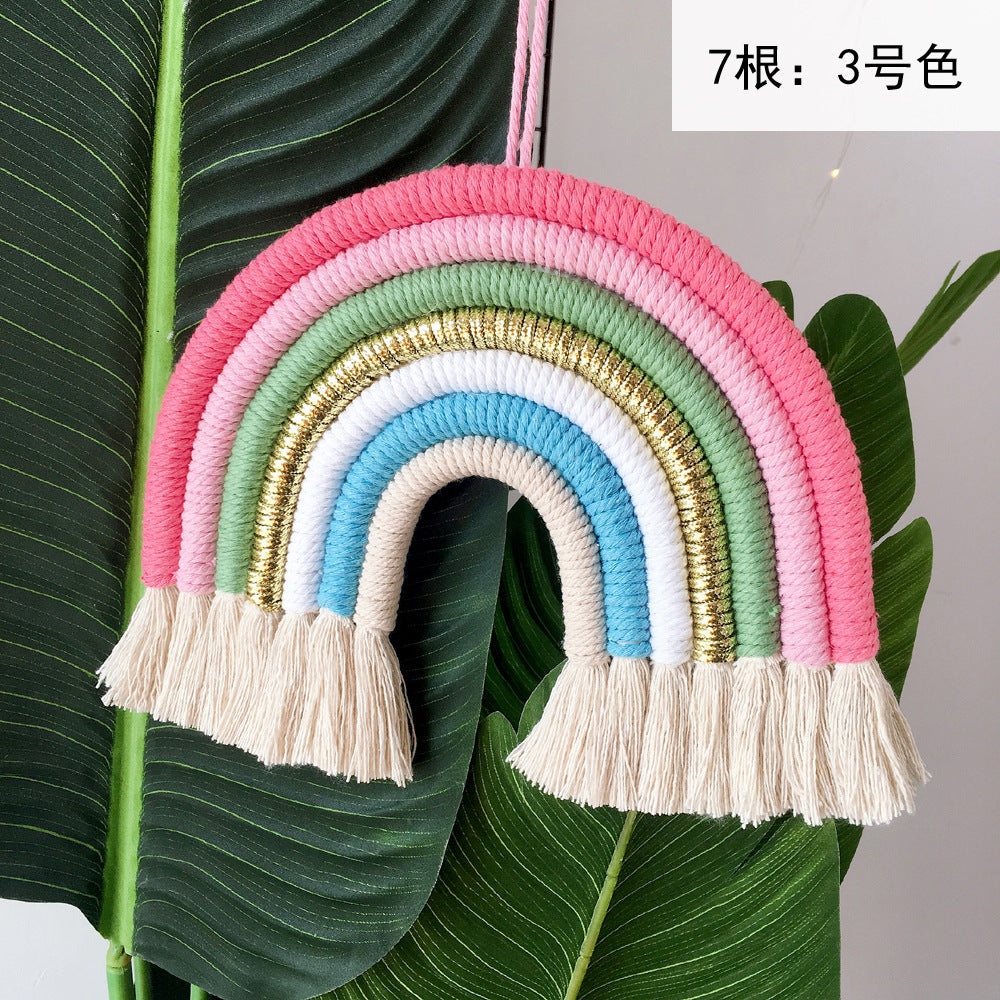 Home children's room decorative pendant woven rainbow pendant wall Pendant