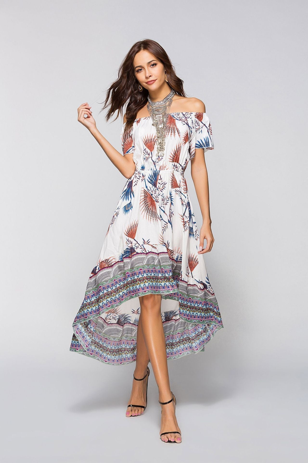 2018 new arrival Irregular short sleeve dress