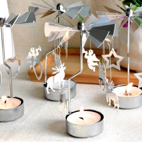 Rotate romantic candle holder Xmas Spinning your Christmas party