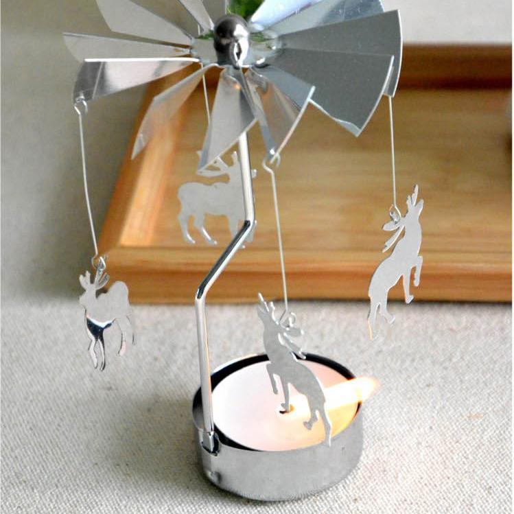 Rotate romantic candle holder Xmas Spinning your Christmas party